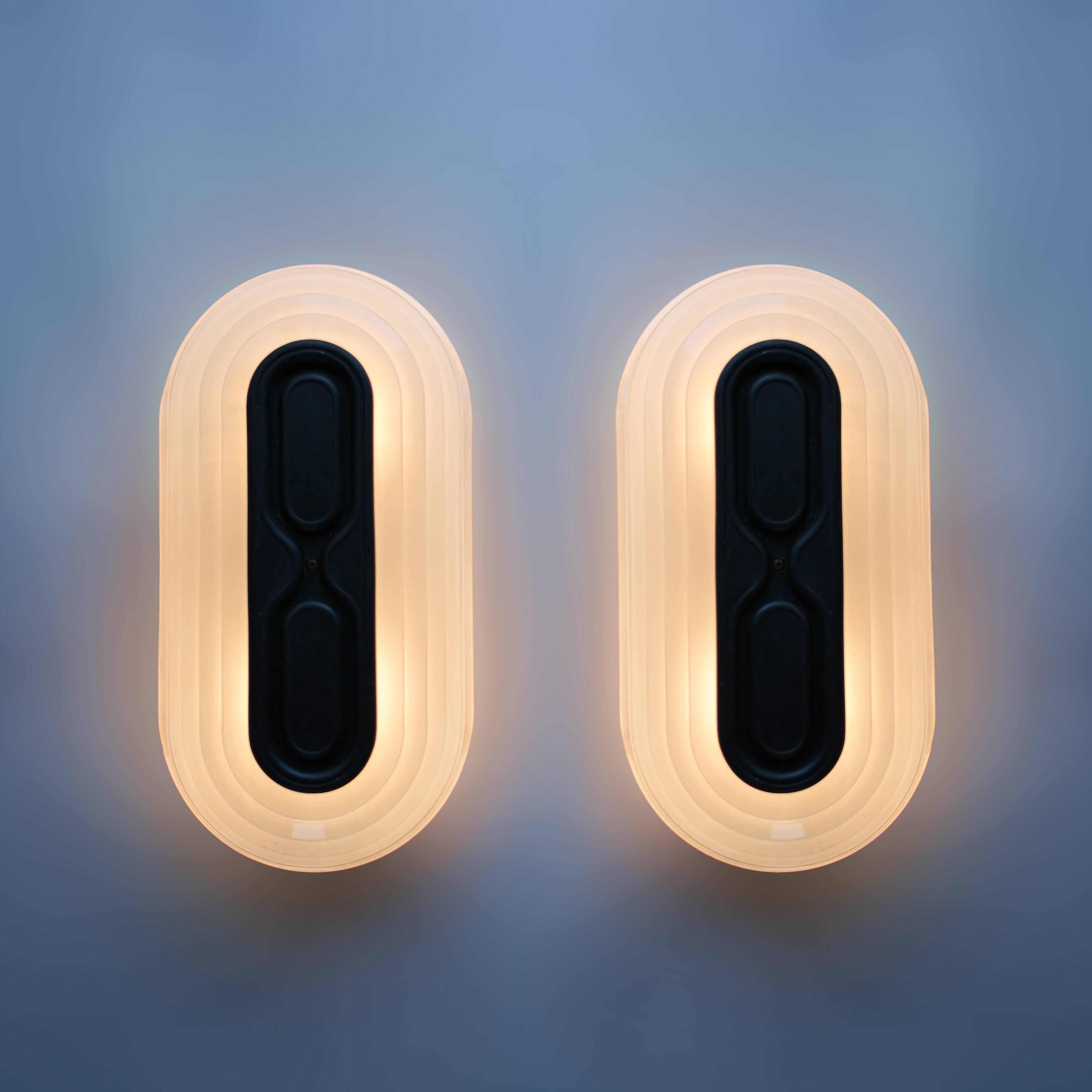 Postmodern sconces by Arteluce, 1980s, Italy.