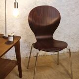 Set of stackable wooden chairs