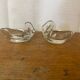 Pair of Antique Molded Glass Swan Salt Cellars Vintage Pepper Shakers