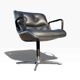 Charles Pollock Executive office chair Knoll black leather 1960