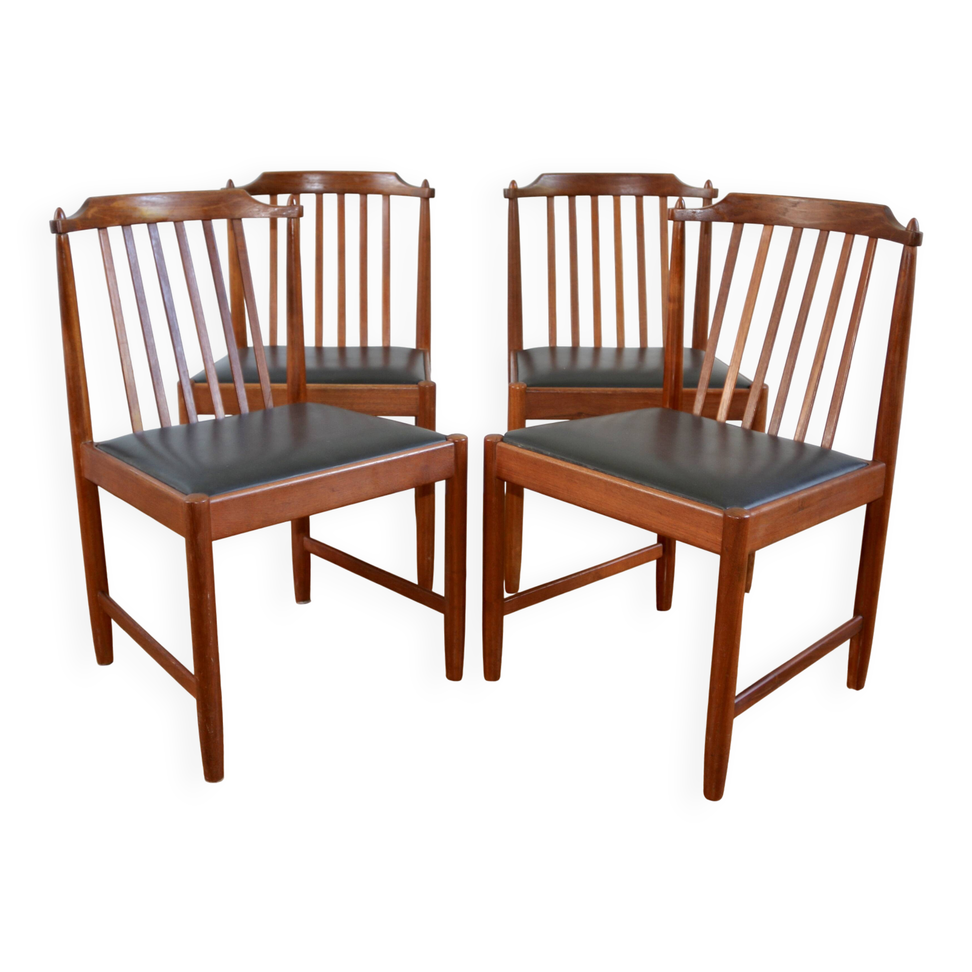 Set of 4 vintage Scandinavian teak Breox chairs, 1960