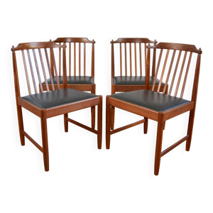 Série de 4 chaises scandinaves - teck