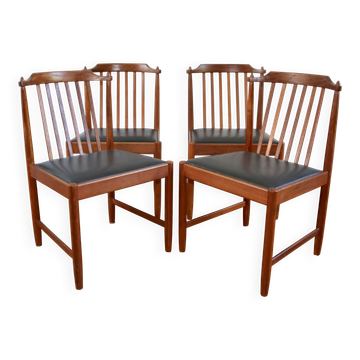 Set of 4 vintage Scandinavian teak Breox chairs, 1960