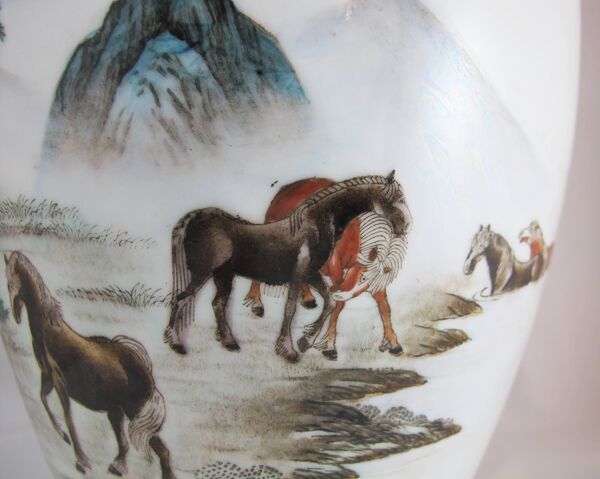 Grand vase en porcelaine famille rose Chinois Chine 20è siècle