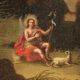Painting wooded landscape with St. John the Baptist from 18th century
