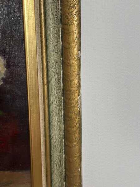 Original early century Swedish oil on canvas – "Tulips and Poppies" by Johan Jacobsson – vintage & framed 68 × 80 cm (26.8" × 31.5")