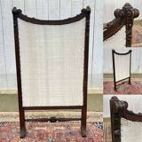 Walnut fireplace screen from the early 20th century