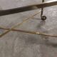 Rolling coffee table in vintage gilded bronze