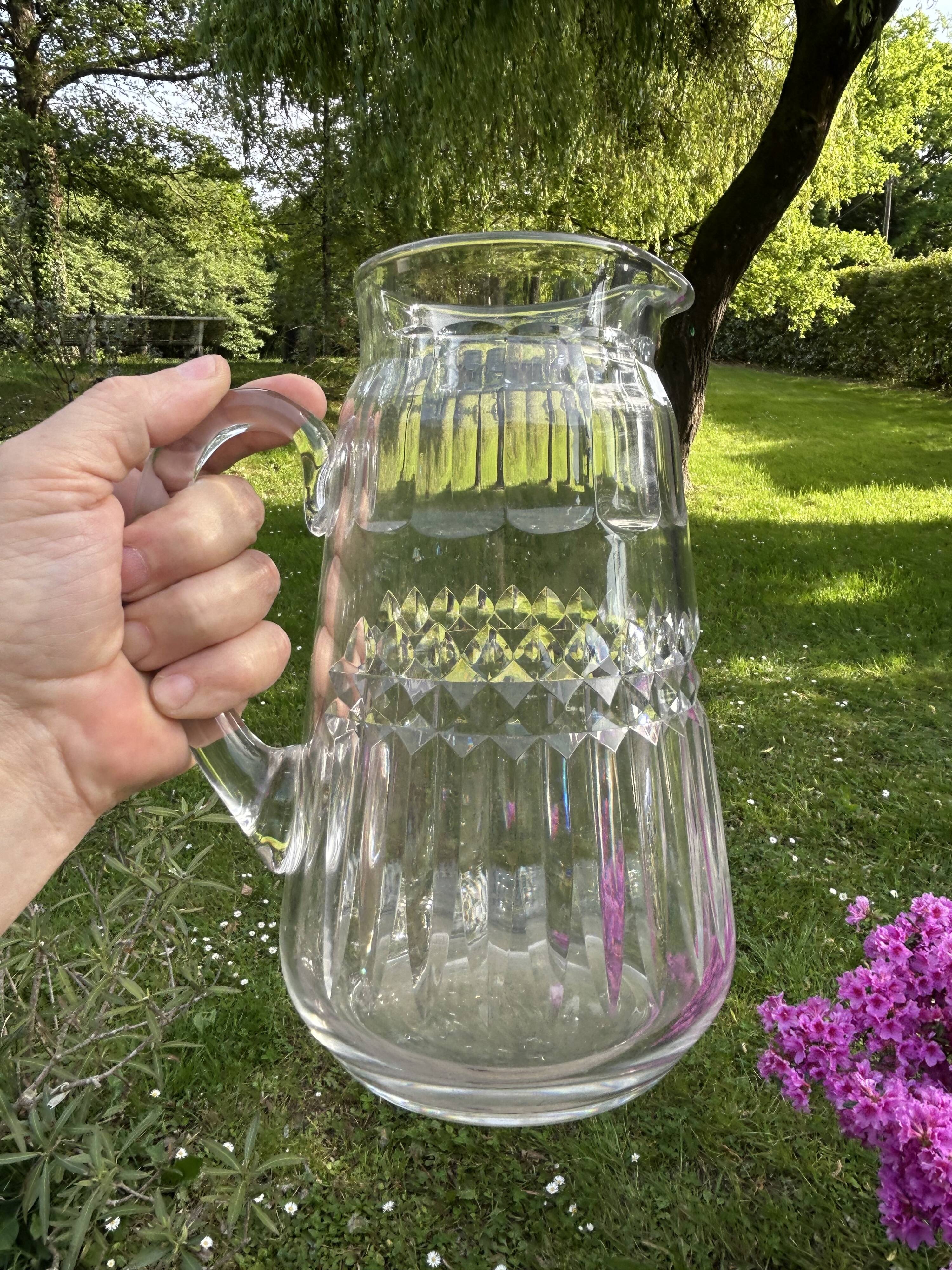 Baccarat pichet broc à eau en crislal estampillé modèle piccadilly 22,5 cm