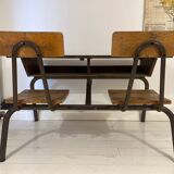 Double vintage school desk