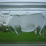 Glass buttermilk dairy cow lid