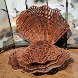 Vintage box in woven wicker shell shape