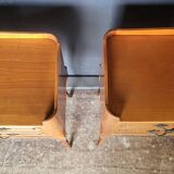 Set of two solid wood style bedside tables in very good condition