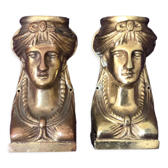 Authentic pair of caryatids in bronze period "return from Egypt" 1810