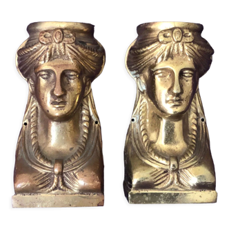 Authentique paire de cariatides en bronze époque " retour d'Egypte " 1810