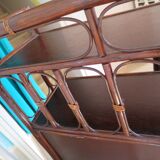 Support buffet bibus woven rattan 2 doors in caning - vintage 60s/70s