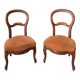 Paire de chaises basses chauffeuses style Louis Philippe