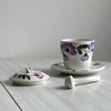 Sugar bowl, jam or honey pot hand painted "Richard Ginori", made in Italy.