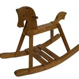 Vintage rocking horse 60s pinewood design minimalist design