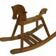 Vintage rocking horse 60s pinewood design minimalist design