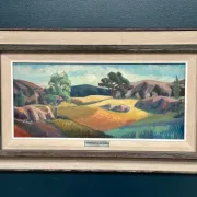 Original Swedish Oil on Panel – "Landscape" by Gunnar Munther – Signed – Vintage and Framed – 64 × 38 cm (25.2" × 15")