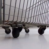 Metal grocery shelf on wheels