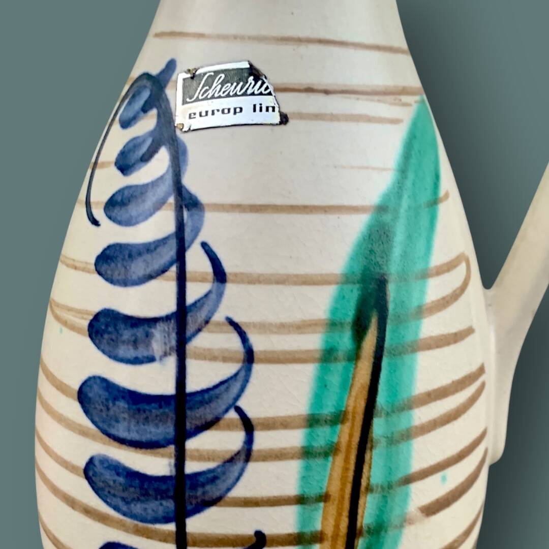 Scheurich 274-21 modernist pitcher/vase — West Germany, 1960s