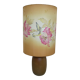 Sandstone lamp with silk shade
