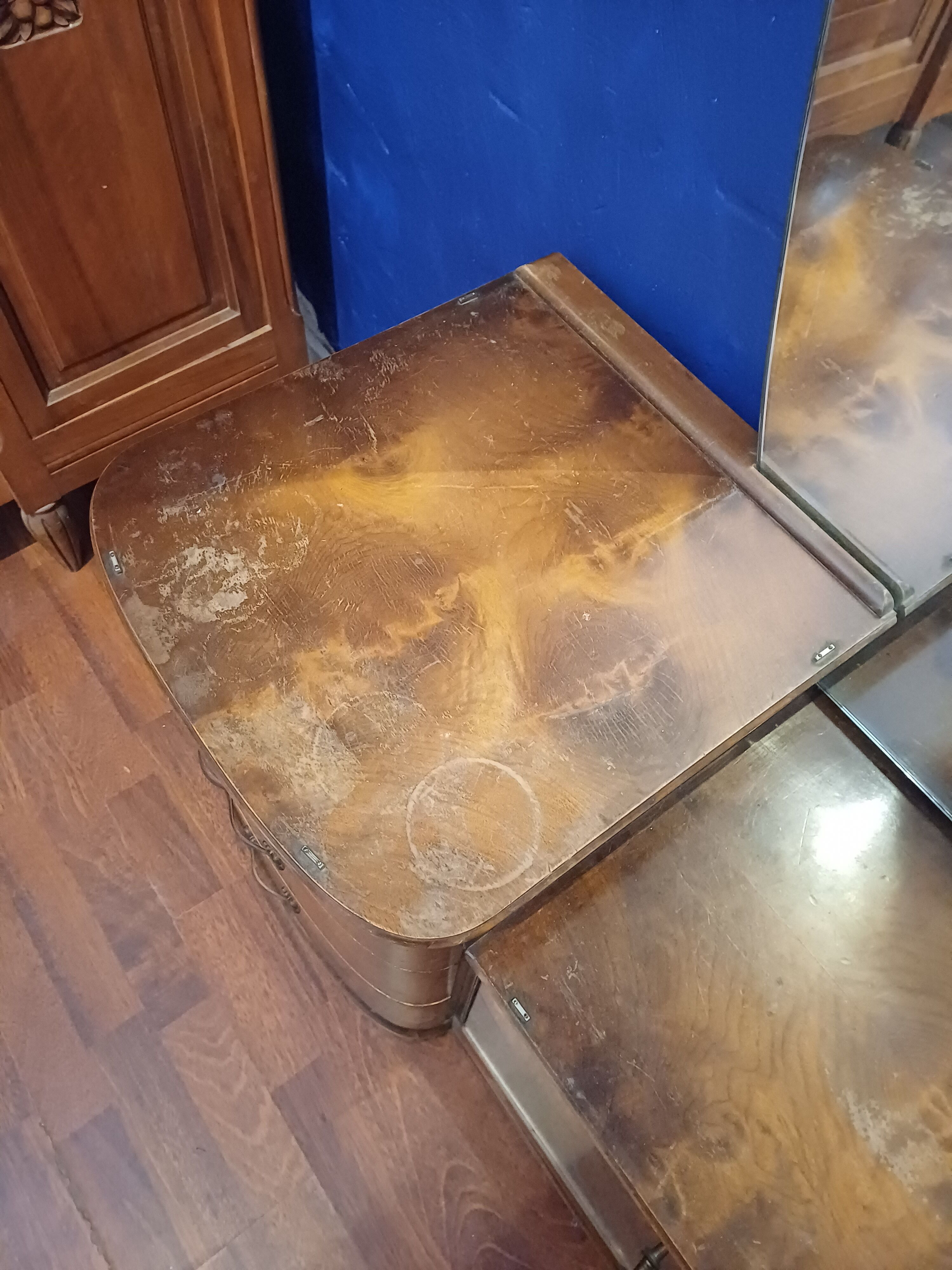 Dressing table large mirror free form vintage 1950