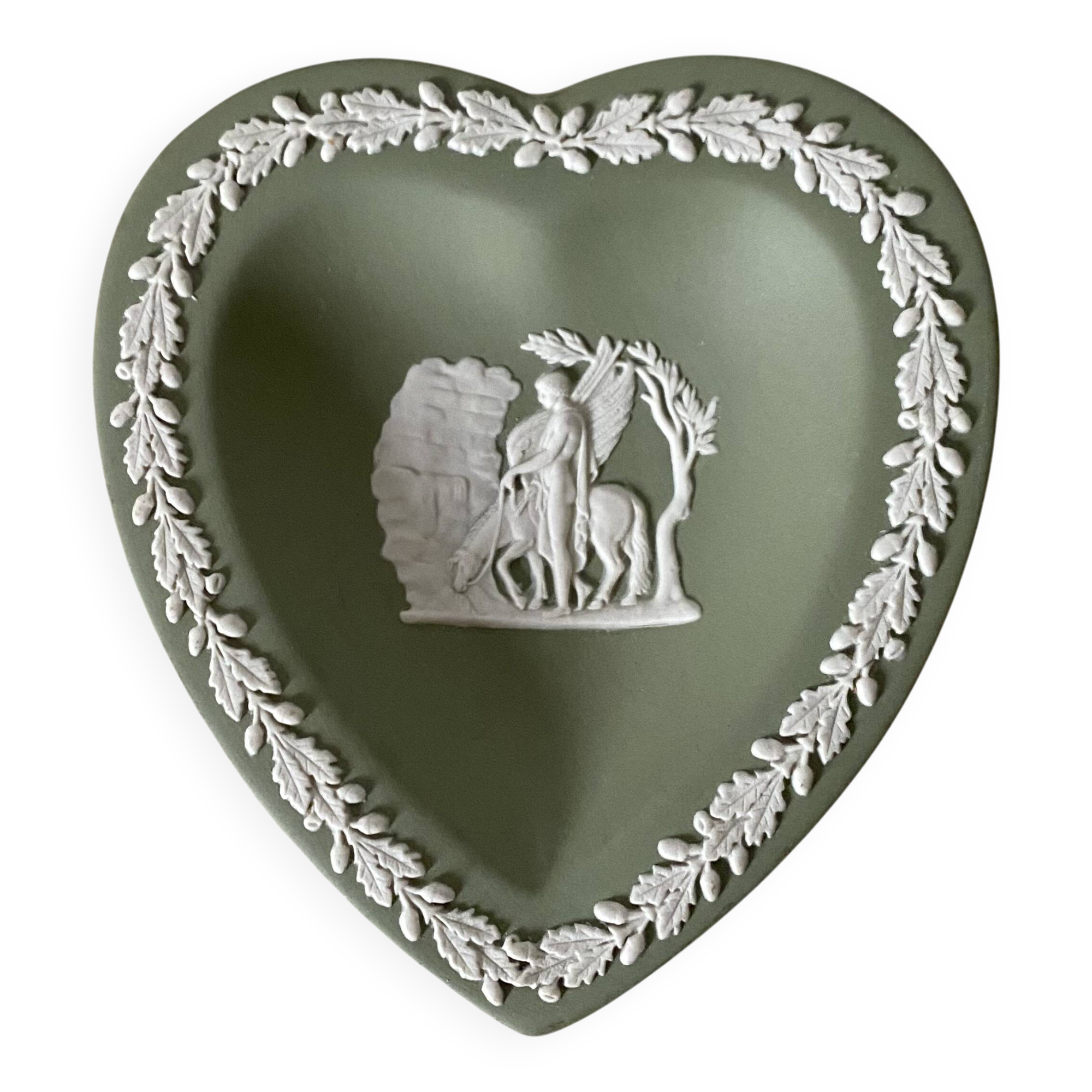 Heart-shaped pocket tray Wegwood in green jasper