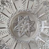 Ashtray/empty vintage pocket in cut bohemian crystal. decorated with diamond tips, braces