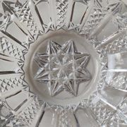 Ashtray/empty vintage pocket in cut bohemian crystal. decorated with diamond tips, braces