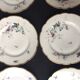 Service - dessert porcelain limoges Haviland H-c decoration flowers birds