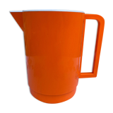 Orange plastic pitcher - vintage - made in france