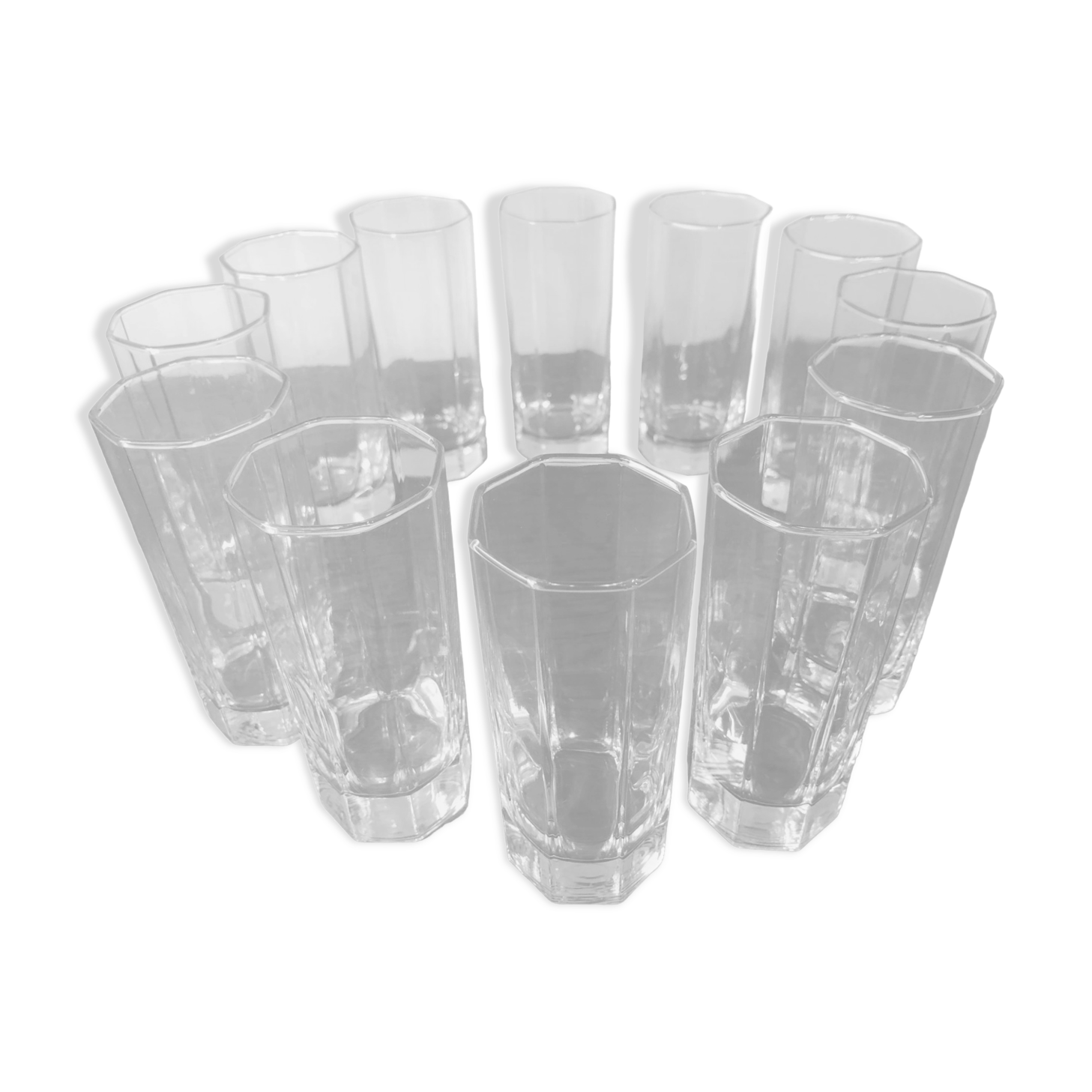 Glasses Aperitifs in transparent vintage glass Octime