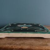 Art Nouveau trivet, glazed ceramic, signed
