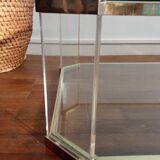 Table basse Italienne laiton et plexiglass 1970