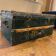 XL vintage green metal industrial trunk / travel trunk