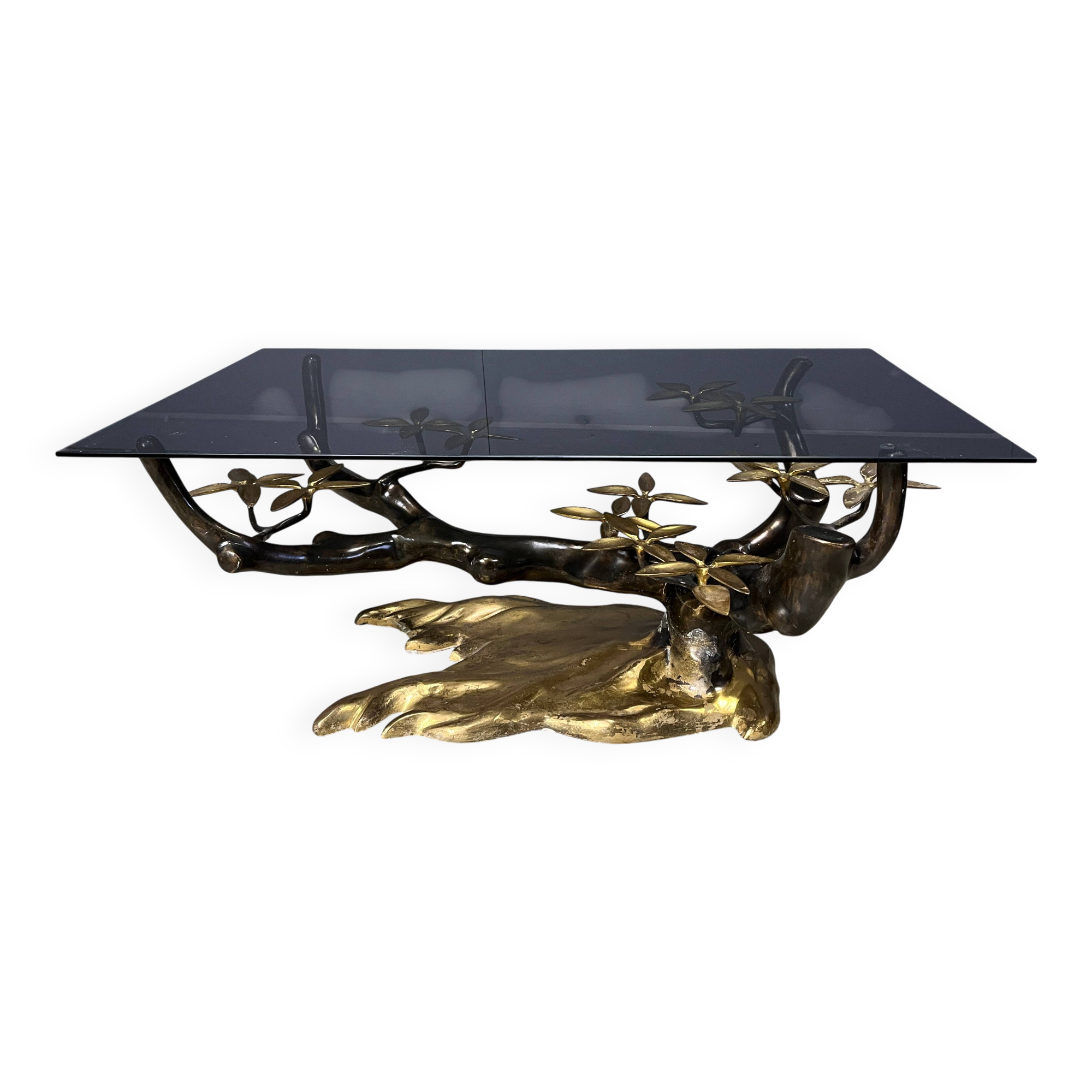 Bronze bonsai coffee table by Willy Daro, 1970s