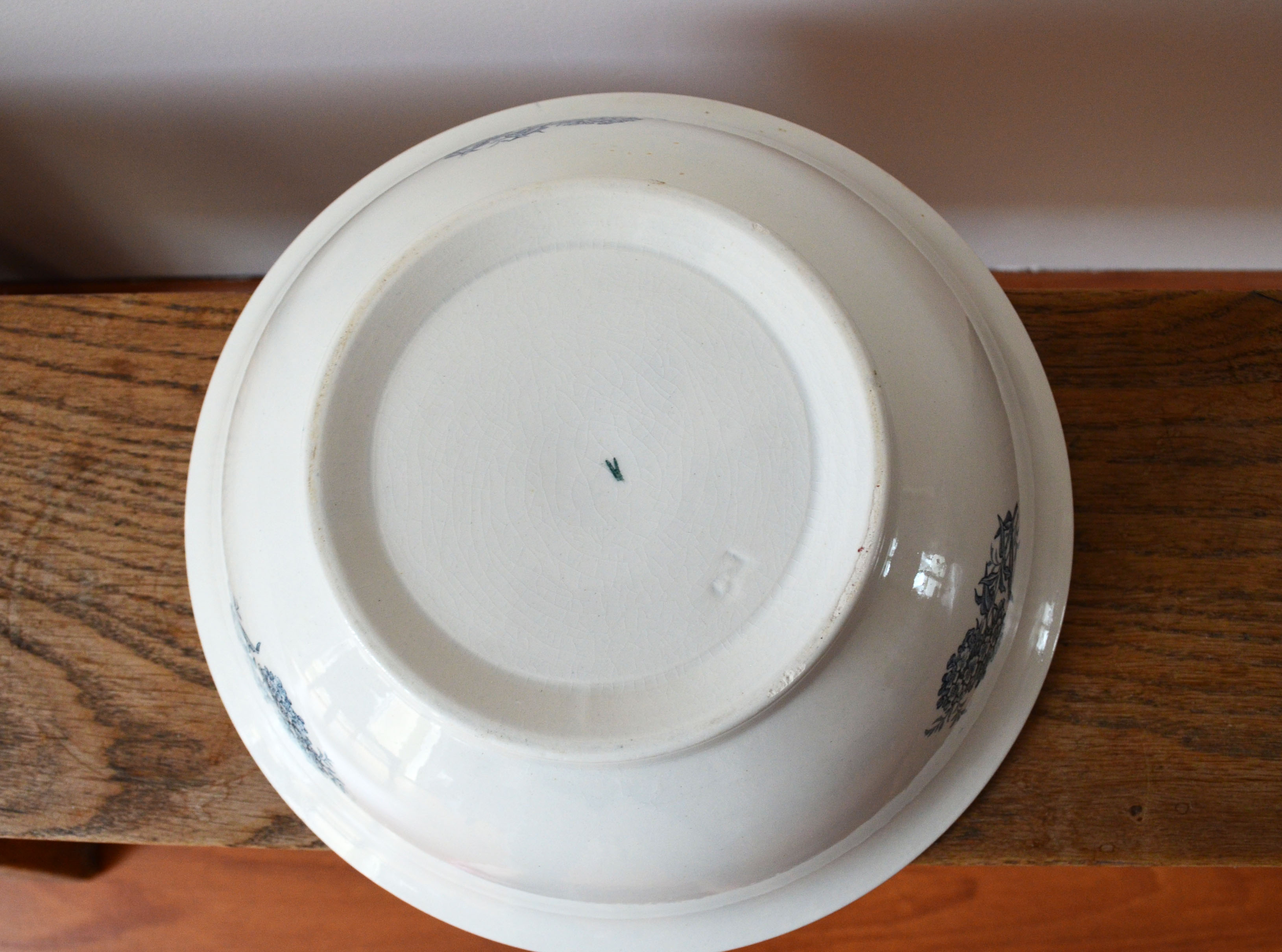 Salad bowl faience blue decoration