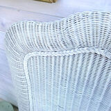 White rattan headboard