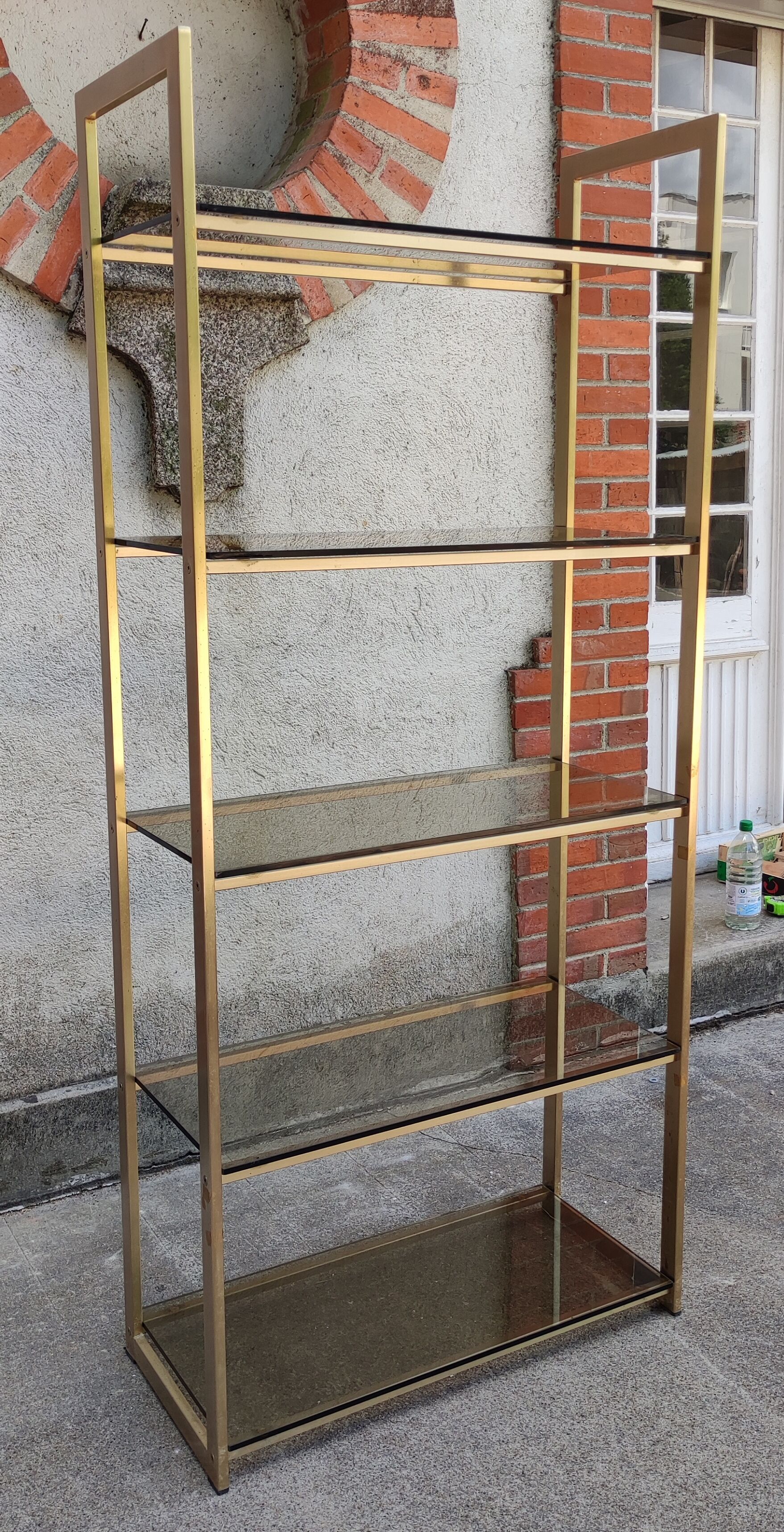 Vintage gold metal shelf