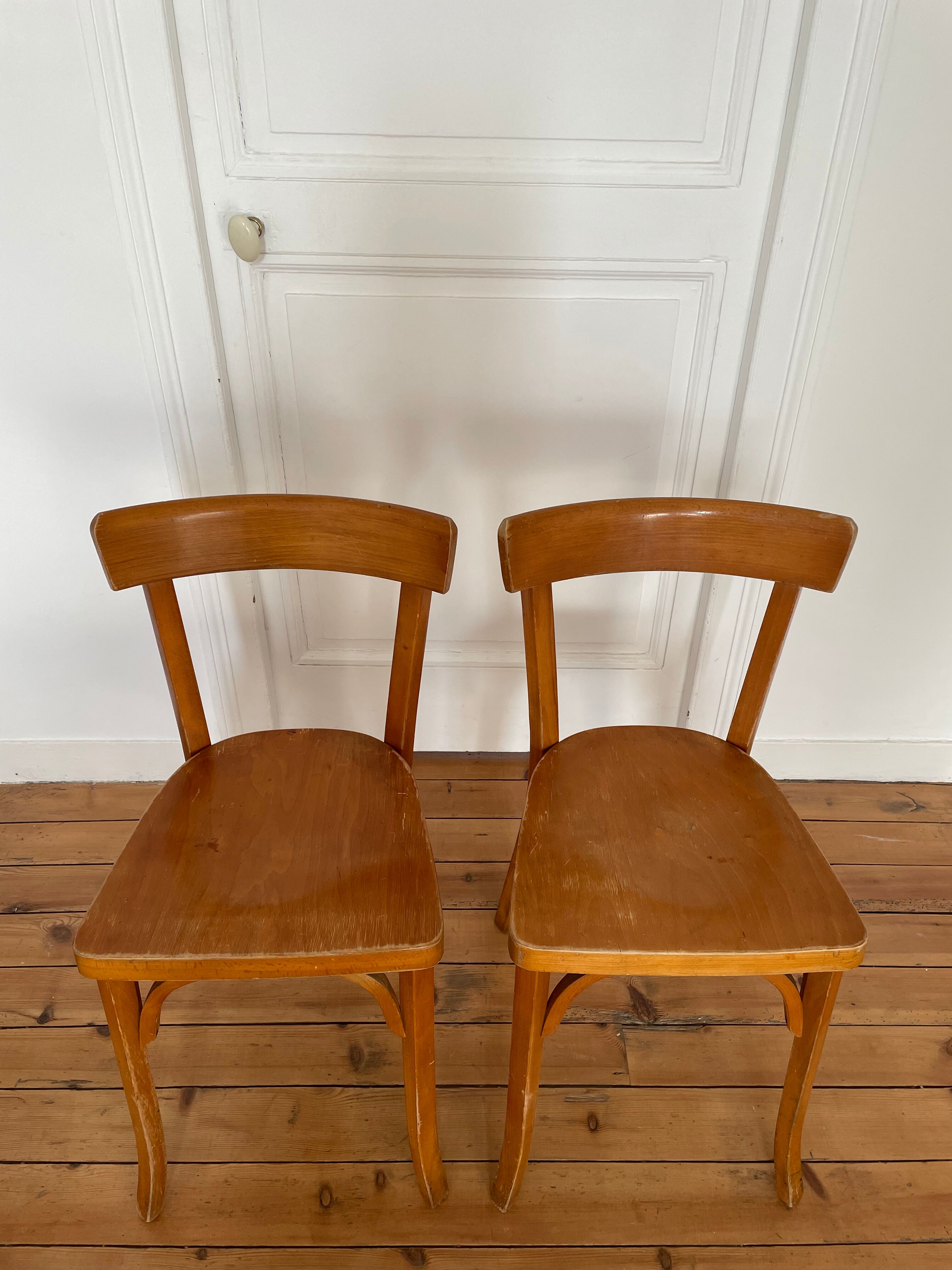 Pair of Baumann bistro chairs
