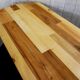 Table console pied central industriel fonte et bois