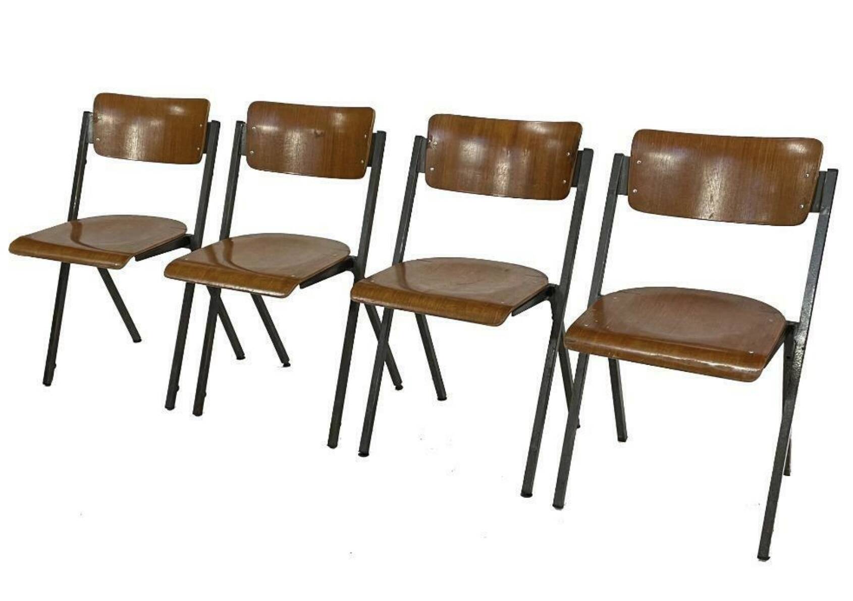 Set Of Four Compass Chairs 1960 Dutch Design School Chairs