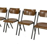 Set Of Four Compass Chairs 1960 Dutch Design School Chairs