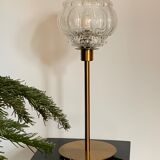 Vintage table lamp with bubbled glass globe