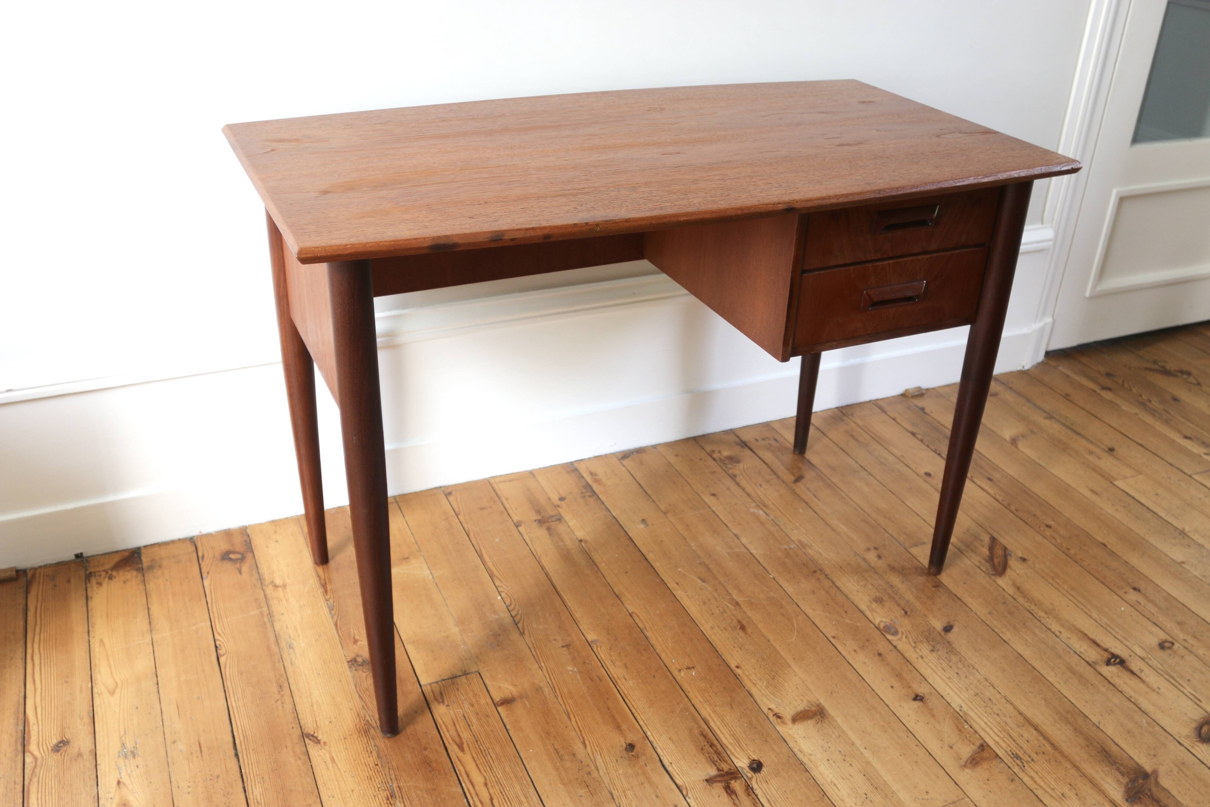 Small vintage 1960s Scandinavian teak desk