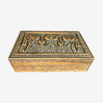 Carved wooden jewelry box