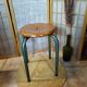 Industrial style tubular foot workshop stool